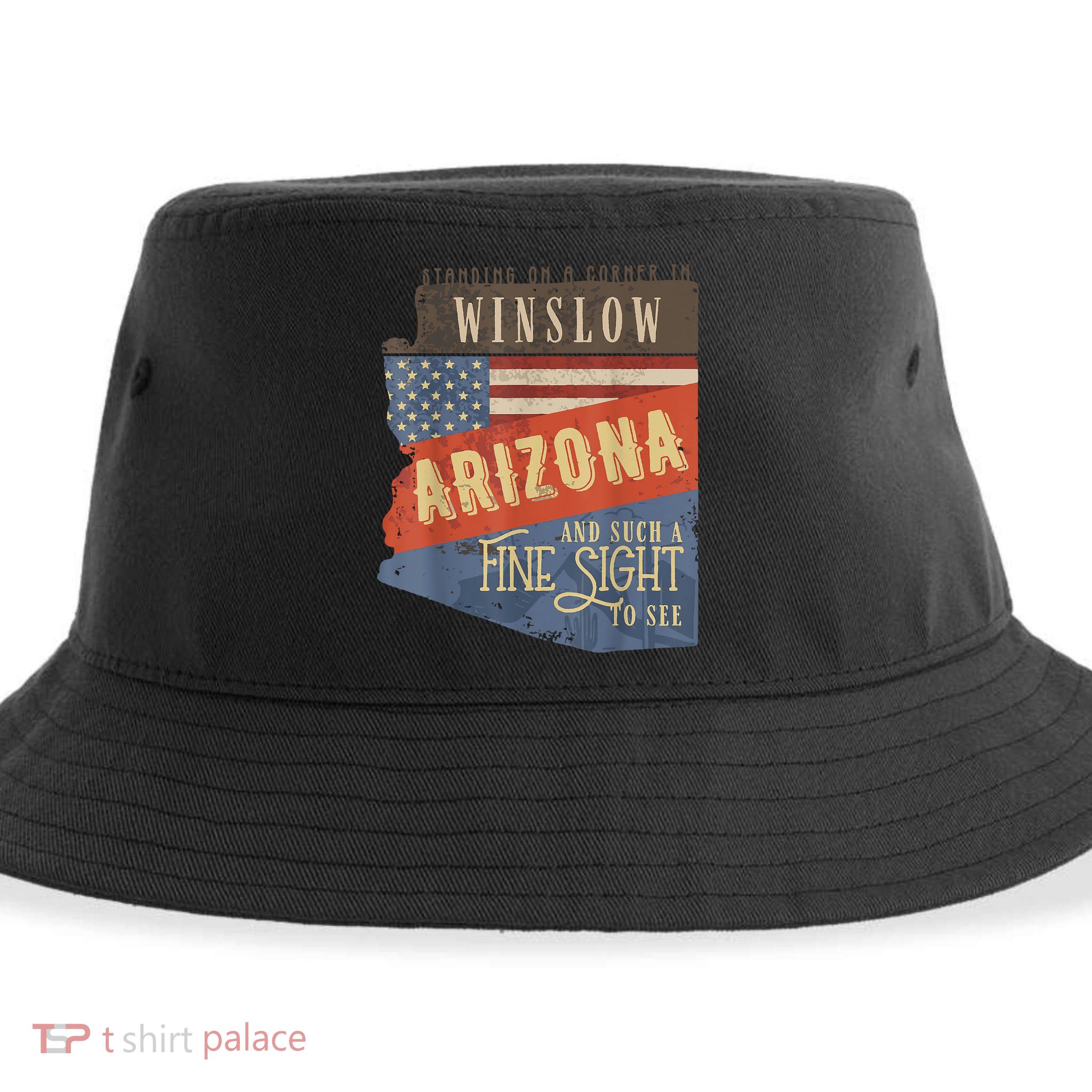 Winslow Arizona AZ US 66 Take It Easy Est. 1926 Mother Road Sustainable Bucket Hat