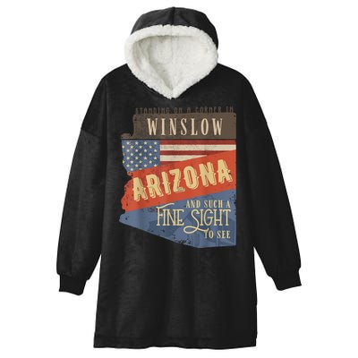 Winslow Arizona AZ US 66 Take It Easy Est. 1926 Mother Road Hooded Wearable Blanket