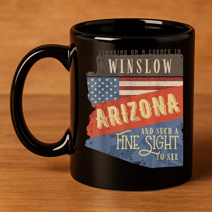 Winslow Arizona AZ US 66 Take It Easy Est. 1926 Mother Road 11oz C Handle Ceramic Mug