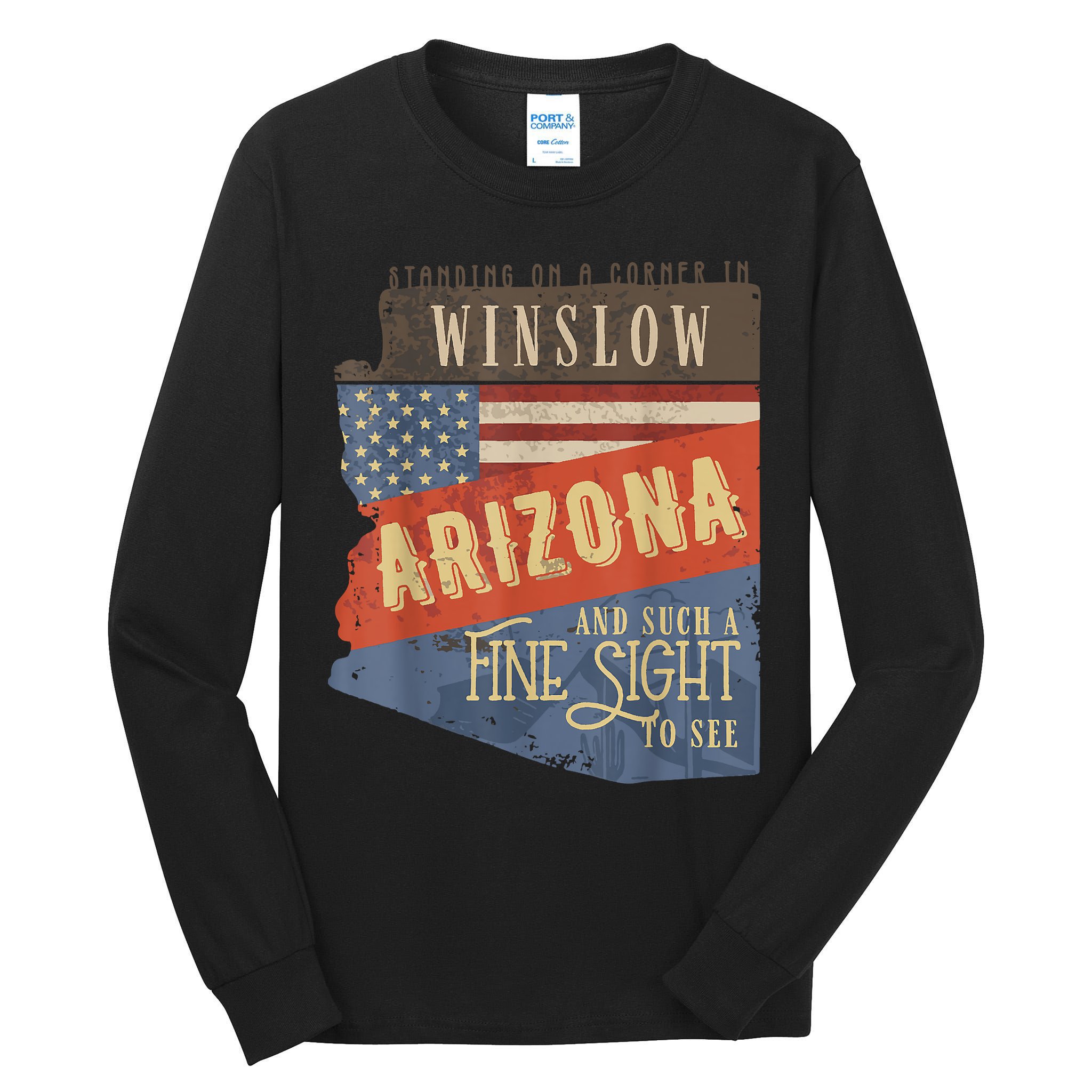 Winslow Arizona AZ US 66 Take It Easy Est. 1926 Mother Road Tall Long Sleeve T-Shirt