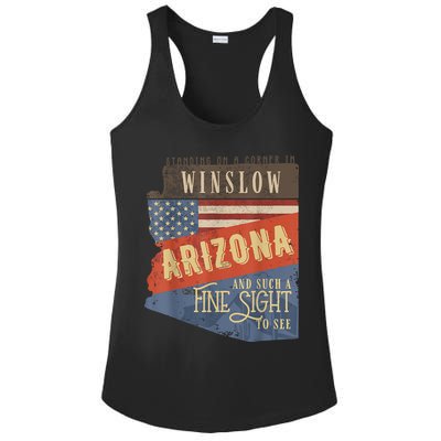 Winslow Arizona AZ US 66 Take It Easy Est. 1926 Mother Road Ladies PosiCharge Competitor Racerback Tank