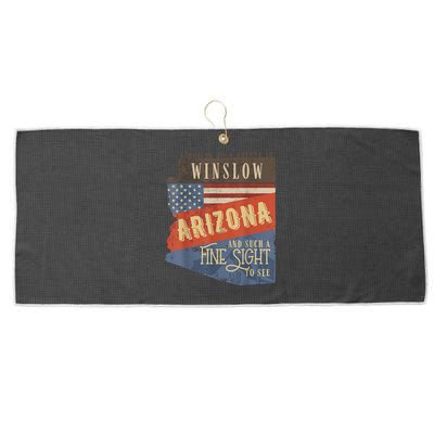 Winslow Arizona AZ US 66 Take It Easy Est. 1926 Mother Road Large Microfiber Waffle Golf Towel