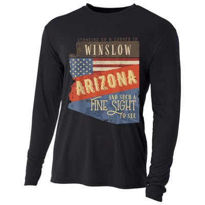 Winslow Arizona AZ US 66 Take It Easy Est. 1926 Mother Road Cooling Performance Long Sleeve Crew