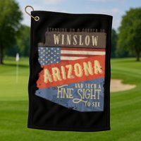 Winslow Arizona AZ US 66 Take It Easy Est. 1926 Mother Road Golf Towel