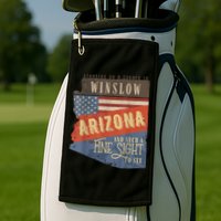 Winslow Arizona AZ US 66 Take It Easy Est. 1926 Mother Road Golf Towel