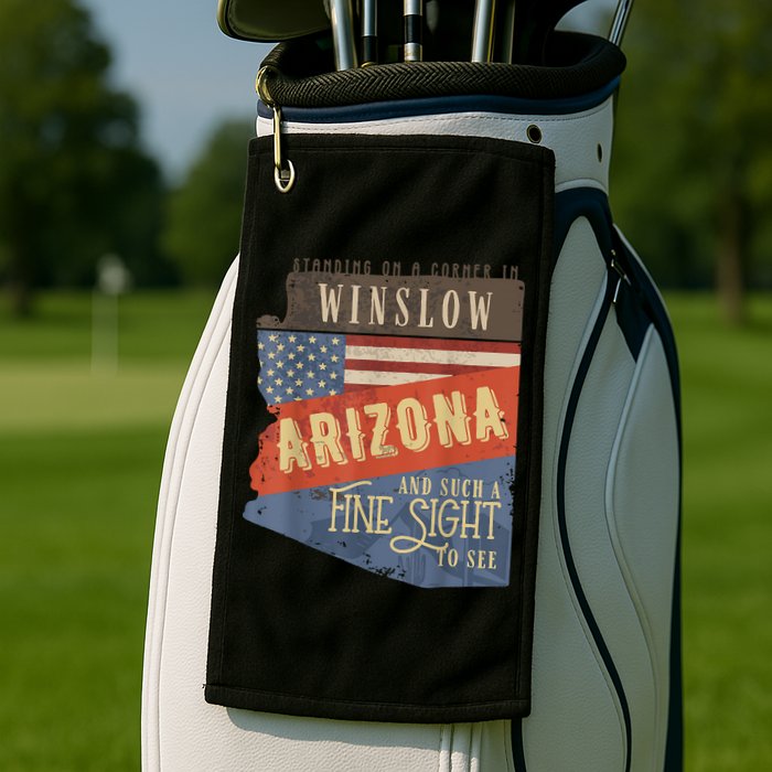 Winslow Arizona AZ US 66 Take It Easy Est. 1926 Mother Road Golf Towel