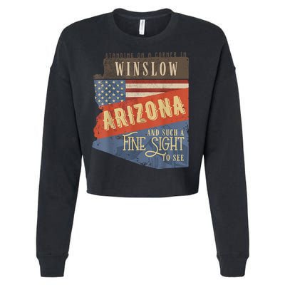 Winslow Arizona AZ US 66 Take It Easy Est. 1926 Mother Road Cropped Pullover Crew