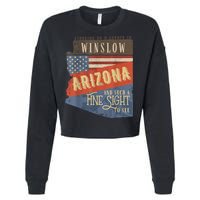 Winslow Arizona AZ US 66 Take It Easy Est. 1926 Mother Road Cropped Pullover Crew