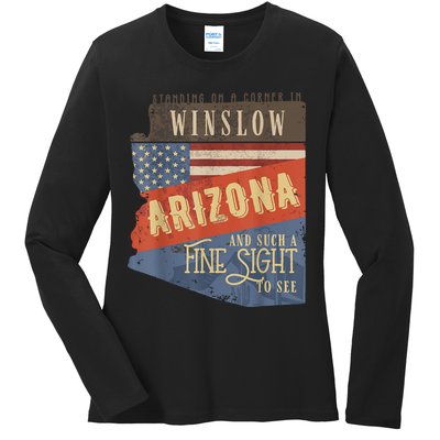 Winslow Arizona AZ US 66 Take It Easy Est. 1926 Mother Road Ladies Long Sleeve Shirt