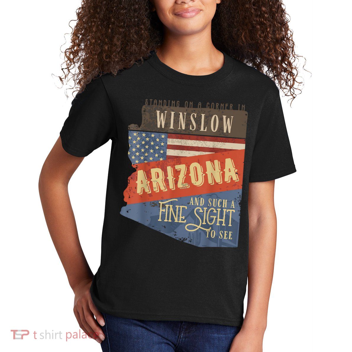 Winslow Arizona AZ US 66 Take It Easy Est. 1926 Mother Road Kids T-Shirt