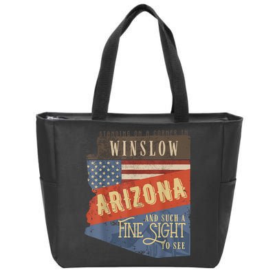 Winslow Arizona AZ US 66 Take It Easy Est. 1926 Mother Road Zip Tote Bag