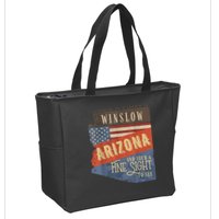 Winslow Arizona AZ US 66 Take It Easy Est. 1926 Mother Road Zip Tote Bag