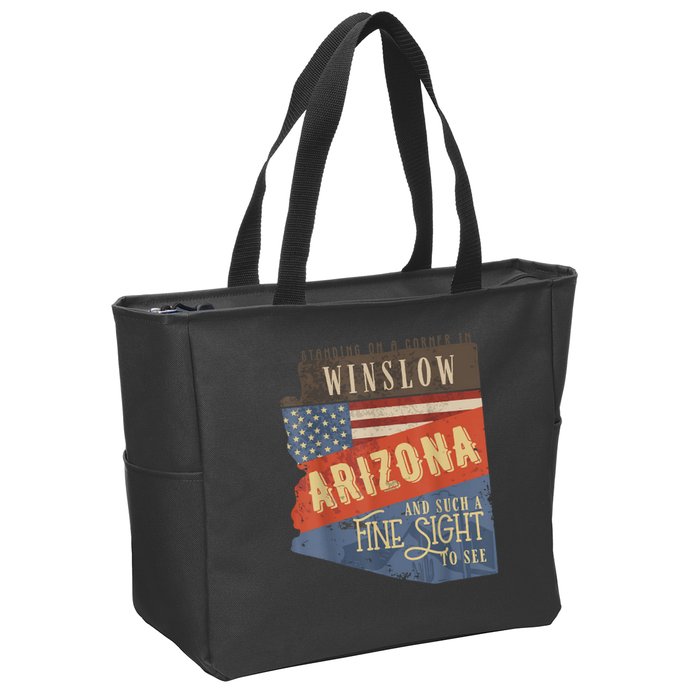 Winslow Arizona AZ US 66 Take It Easy Est. 1926 Mother Road Zip Tote Bag