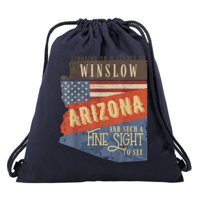 Winslow Arizona AZ US 66 Take It Easy Est. 1926 Mother Road Drawstring Bag