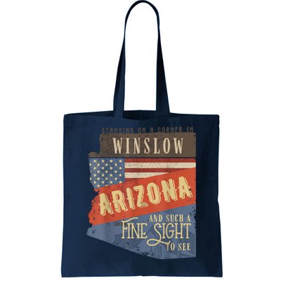 Winslow Arizona AZ US 66 Take It Easy Est. 1926 Mother Road Tote Bag