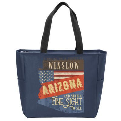 Winslow Arizona AZ US 66 Take It Easy Est. 1926 Mother Road Zip Tote Bag