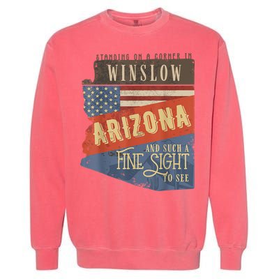 Winslow Arizona AZ US 66 Take It Easy Est. 1926 Mother Road Garment-Dyed Sweatshirt