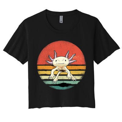 Wowsome! Adult Axolotl Retro Vintage Women's Crop Top Tee