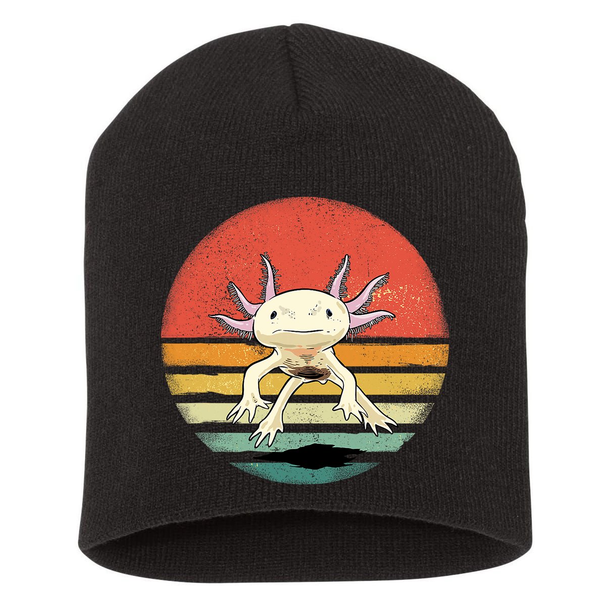 Wowsome! Adult Axolotl Retro Vintage Short Acrylic Beanie