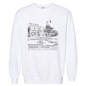 Winslow Arizona AZ US 66 Take It Easy Est 1926 Mother Road Garment-Dyed Sweatshirt