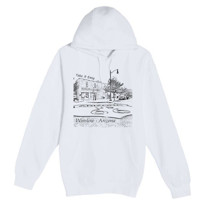 Winslow Arizona AZ US 66 Take It Easy Est 1926 Mother Road Premium Pullover Hoodie