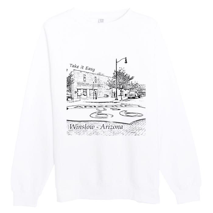 Winslow Arizona AZ US 66 Take It Easy Est 1926 Mother Road Premium Crewneck Sweatshirt