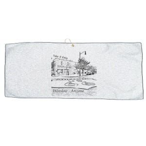 Winslow Arizona AZ US 66 Take It Easy Est 1926 Mother Road Large Microfiber Waffle Golf Towel