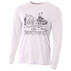 Winslow Arizona AZ US 66 Take It Easy Est 1926 Mother Road Cooling Performance Long Sleeve Crew