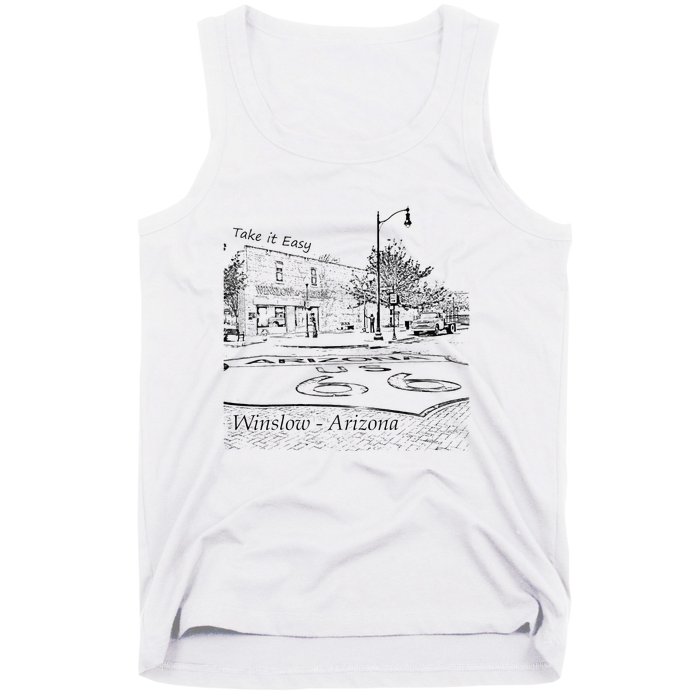 Winslow Arizona AZ US 66 Take It Easy Est 1926 Mother Road Tank Top