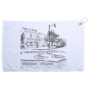 Winslow Arizona AZ US 66 Take It Easy Est 1926 Mother Road Grommeted Golf Towel