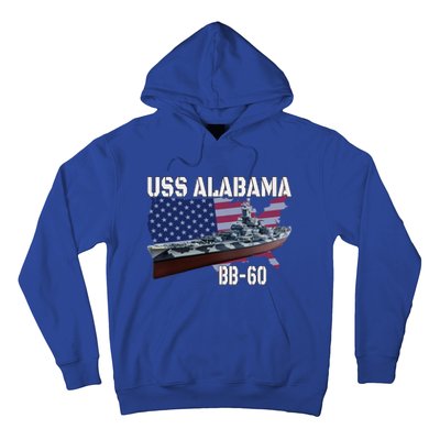 Ww2 American Battleship Uss Alabama Bb60 Warship Veterans Cool Gift Hoodie