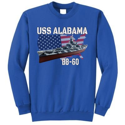 Ww2 American Battleship Uss Alabama Bb60 Warship Veterans Cool Gift Sweatshirt