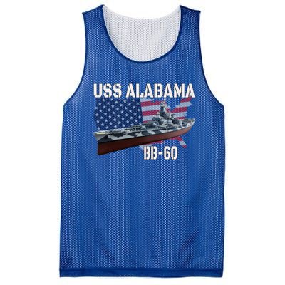 Ww2 American Battleship Uss Alabama Bb60 Warship Veterans Cool Gift Mesh Reversible Basketball Jersey Tank