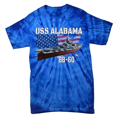 Ww2 American Battleship Uss Alabama Bb60 Warship Veterans Cool Gift Tie-Dye T-Shirt