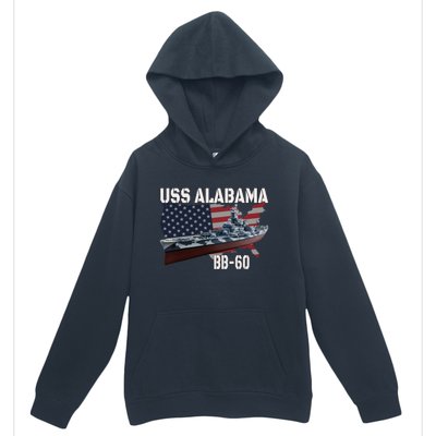 Ww2 American Battleship Uss Alabama Bb60 Warship Veterans Cool Gift Urban Pullover Hoodie