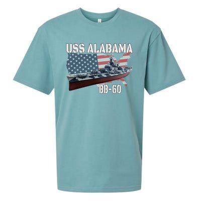 Ww2 American Battleship Uss Alabama Bb60 Warship Veterans Cool Gift Sueded Cloud Jersey T-Shirt