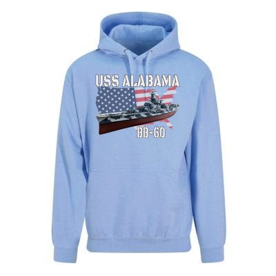 Ww2 American Battleship Uss Alabama Bb60 Warship Veterans Cool Gift Unisex Surf Hoodie