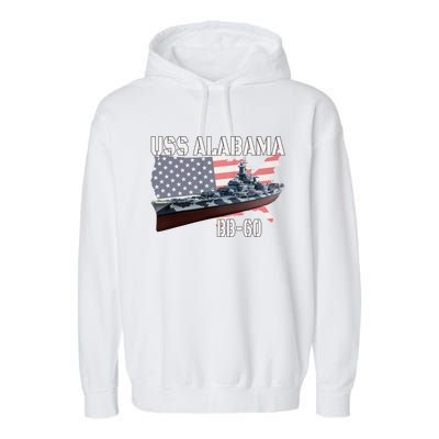 Ww2 American Battleship Uss Alabama Bb60 Warship Veterans Cool Gift Garment-Dyed Fleece Hoodie