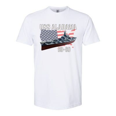 Ww2 American Battleship Uss Alabama Bb60 Warship Veterans Cool Gift Softstyle CVC T-Shirt