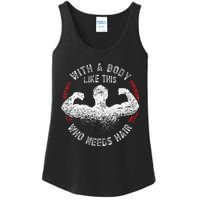 With A Body Like This Who Needs Hair Bald Dad Funny Ladies Essential Tank