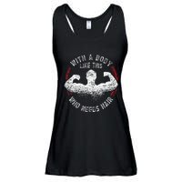 With A Body Like This Who Needs Hair Bald Dad Funny Ladies Essential Flowy Tank