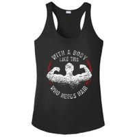 With A Body Like This Who Needs Hair Bald Dad Funny Ladies PosiCharge Competitor Racerback Tank