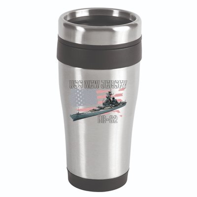 Ww2 American Battleship Uss New Jersey Bb62 Warship Veteran 16oz Travel Tumbler