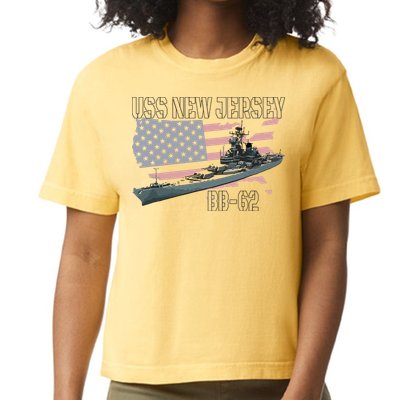 Ww2 American Battleship Uss New Jersey Bb62 Warship Veteran Comfort Colors Boxy T-Shirt