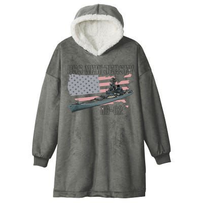 Ww2 American Battleship Uss New Jersey Bb62 Warship Veteran Hooded Wearable Blanket