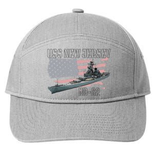 Ww2 American Battleship Uss New Jersey Bb62 Warship Veteran 7-Panel Snapback Hat