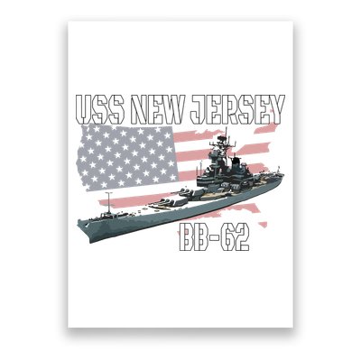 Ww2 American Battleship Uss New Jersey Bb62 Warship Veteran Poster