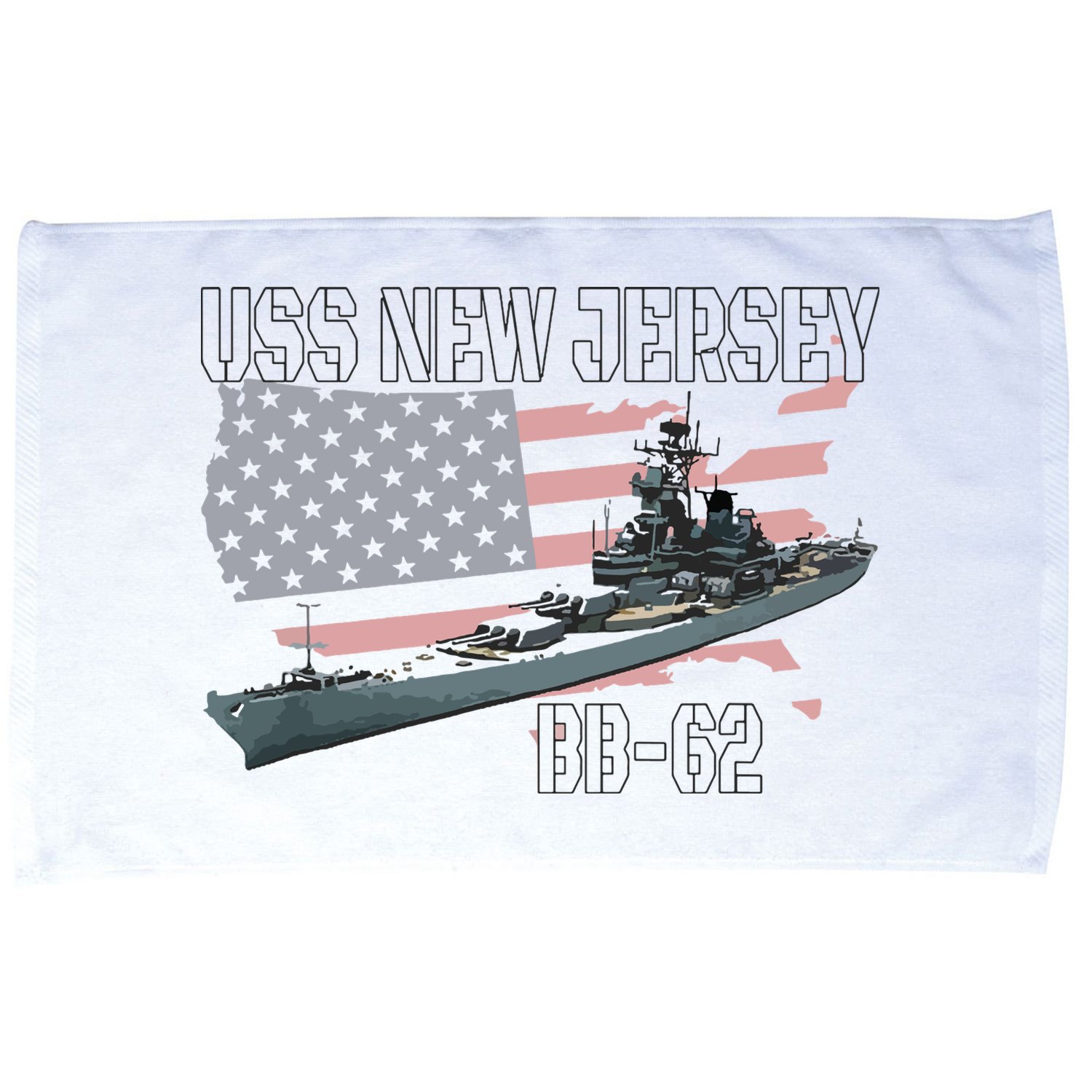 Ww2 American Battleship Uss New Jersey Bb62 Warship Veteran Microfiber Hand Towel
