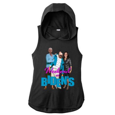 Weekend At Bidens Ladies PosiCharge Tri-Blend Wicking Draft Hoodie Tank