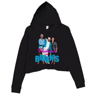 Weekend At Bidens Crop Fleece Hoodie